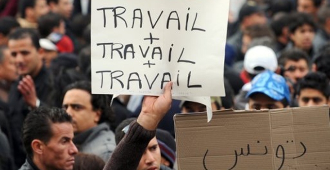 Manifestation à Tunis, le 25 janvier 2011 à Tunis. Photo : Fethi Belaid [AFP] 