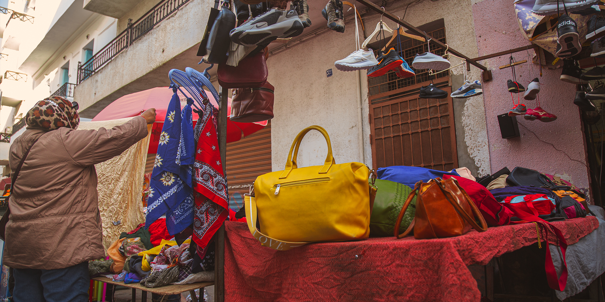 A woman thrifting in Tunisia 